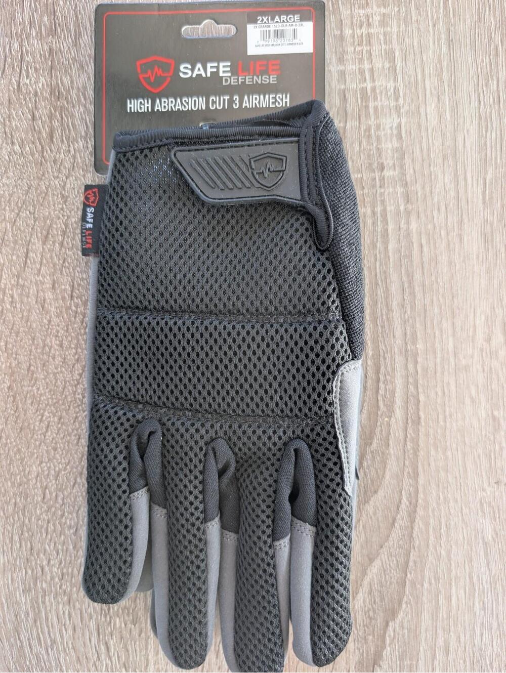 NWT Safe Life Defense High Abrasion Cut 3 Airmesh Black/Gray Gloves Size 2XL